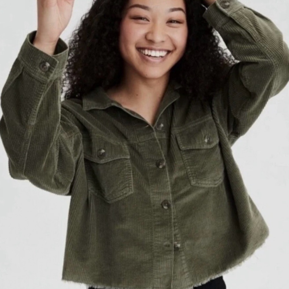 American Eagle | Olive Green Corduroy Jacket